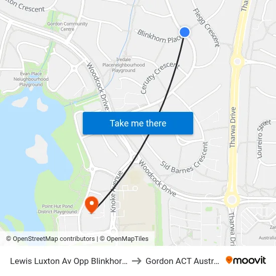 Lewis Luxton Av Opp Blinkhorn Pl to Gordon ACT Australia map