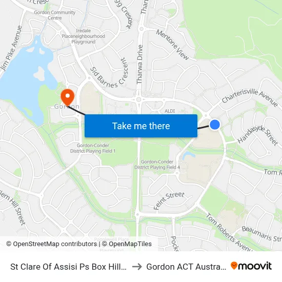 St Clare Of Assisi Ps Box Hill Av to Gordon ACT Australia map