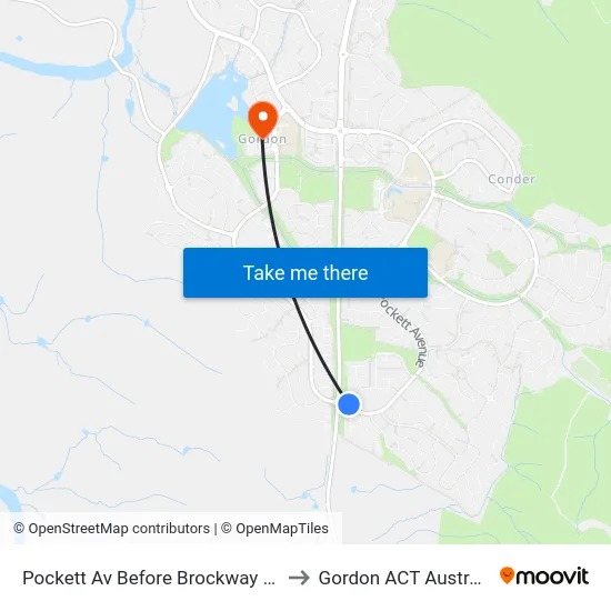 Pockett Av Before Brockway Cct to Gordon ACT Australia map