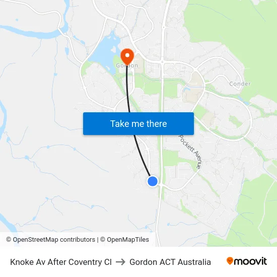 Knoke Av After Coventry Cl to Gordon ACT Australia map