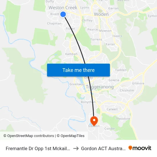 Fremantle Dr Opp 1st Mckail Cr to Gordon ACT Australia map