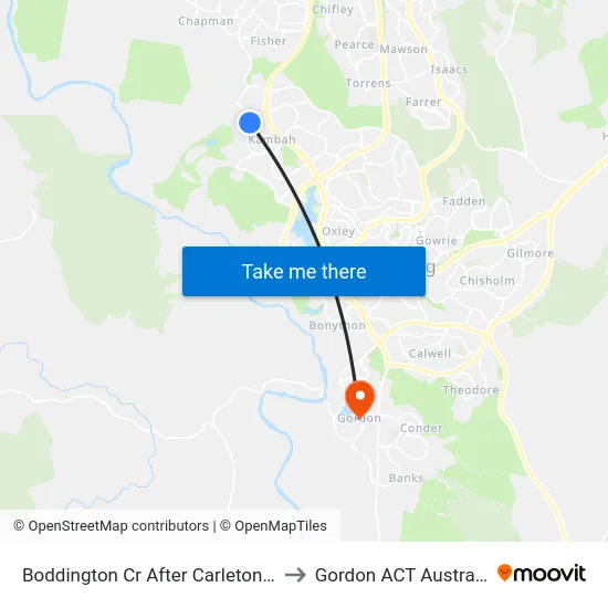 Boddington Cr After Carleton St to Gordon ACT Australia map
