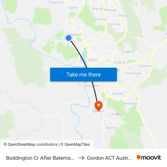 Boddington Cr After Bateman St to Gordon ACT Australia map