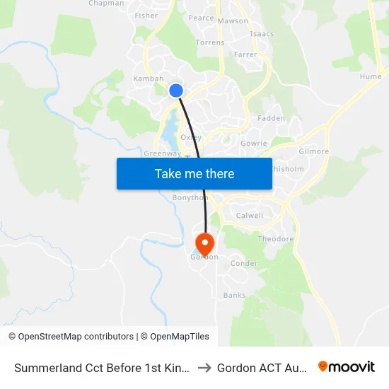 Summerland Cct Before 1st Kingsmill St to Gordon ACT Australia map