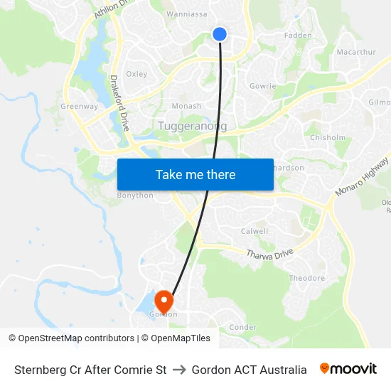 Sternberg Cr After Comrie St to Gordon ACT Australia map