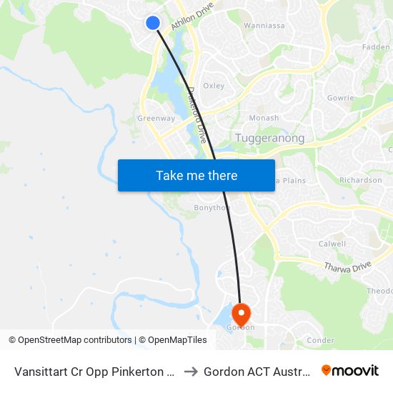 Vansittart Cr Opp Pinkerton Cct to Gordon ACT Australia map