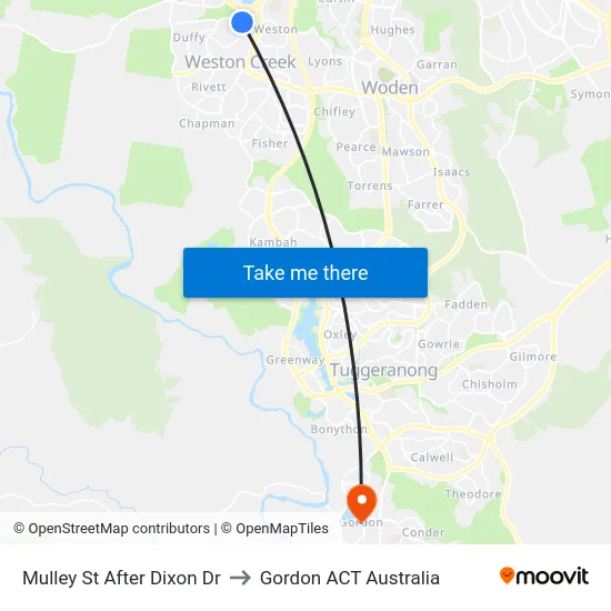 Mulley St After Dixon Dr to Gordon ACT Australia map