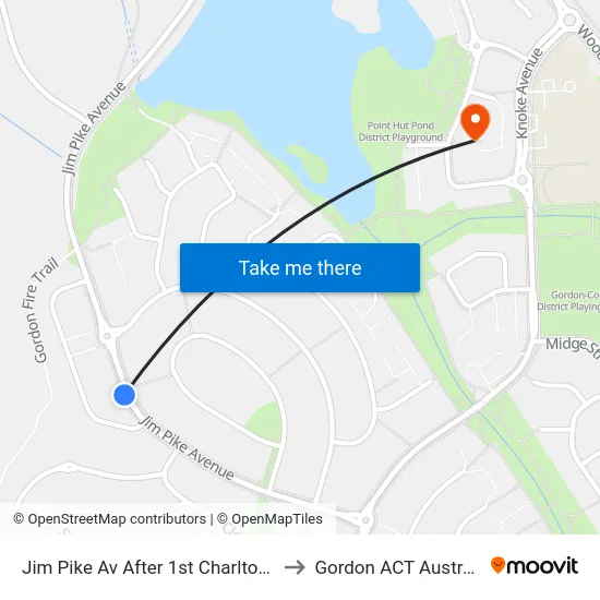 Jim Pike Av After 1st Charlton Cr to Gordon ACT Australia map