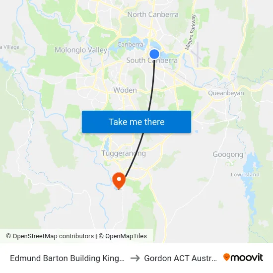 Edmund Barton Building Kings Av to Gordon ACT Australia map