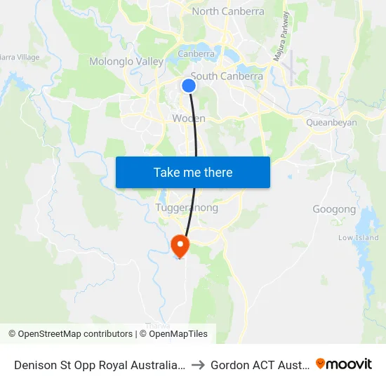 Denison St Opp Royal Australian Mint to Gordon ACT Australia map