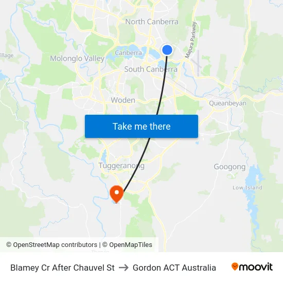 Blamey Cr After Chauvel St to Gordon ACT Australia map