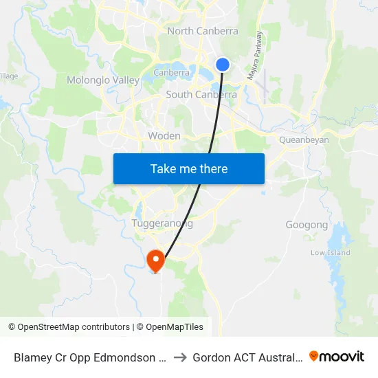 Blamey Cr Opp Edmondson St to Gordon ACT Australia map