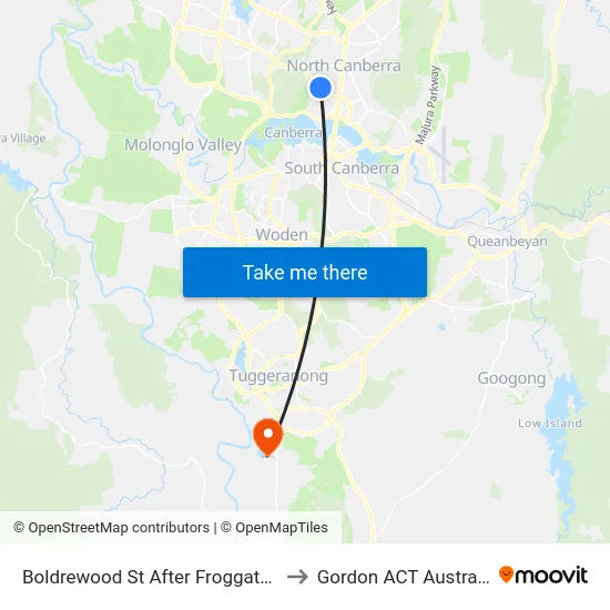 Boldrewood St After Froggatt St to Gordon ACT Australia map