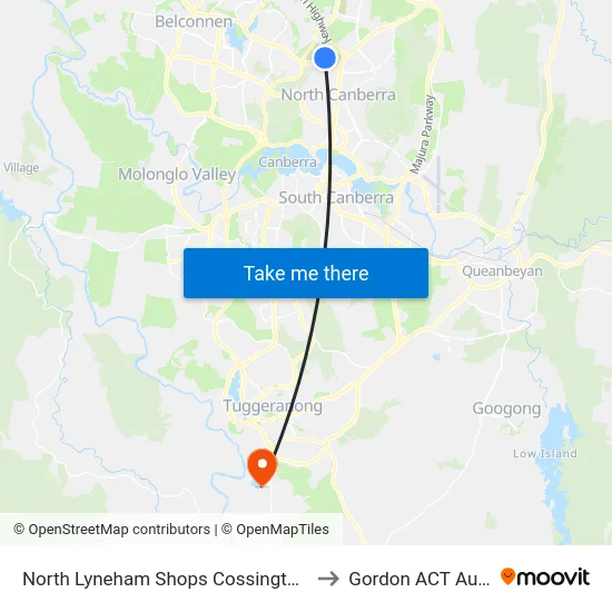 North Lyneham Shops Cossington Smith Cr to Gordon ACT Australia map