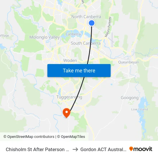 Chisholm St After Paterson St to Gordon ACT Australia map