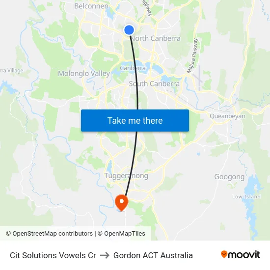 Cit Solutions Vowels Cr to Gordon ACT Australia map