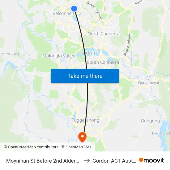 Moynihan St Before 2nd Alderman St to Gordon ACT Australia map