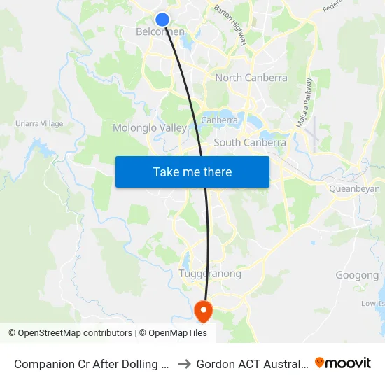 Companion Cr After Dolling Cr to Gordon ACT Australia map