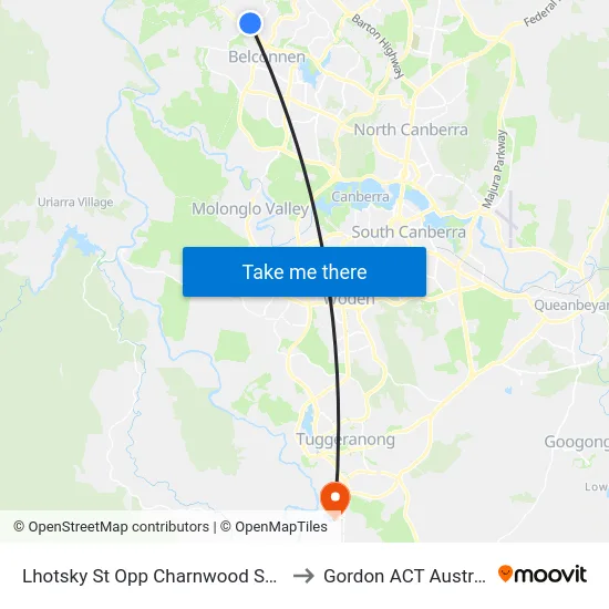 Lhotsky St Opp Charnwood Shops to Gordon ACT Australia map