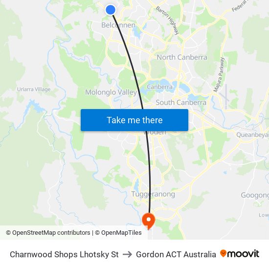 Charnwood Shops Lhotsky St to Gordon ACT Australia map