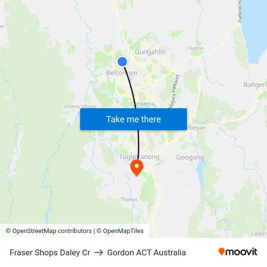 Fraser Shops Daley Cr to Gordon ACT Australia map