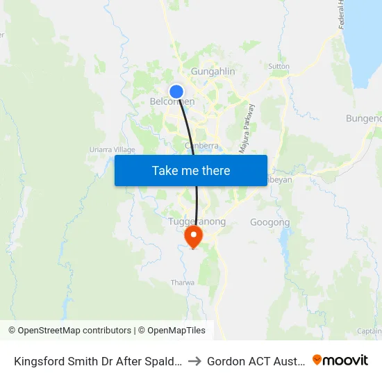 Kingsford Smith Dr After Spalding St to Gordon ACT Australia map