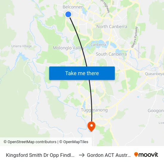 Kingsford Smith Dr Opp Findlay St to Gordon ACT Australia map