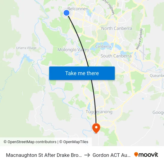 Macnaughton St After Drake Brockman Dr to Gordon ACT Australia map