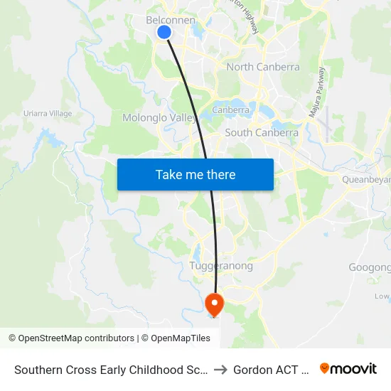 Southern Cross Early Childhood School Wirraway Cr to Gordon ACT Australia map