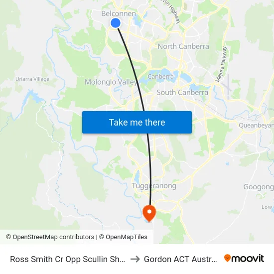 Ross Smith Cr Opp Scullin Shops to Gordon ACT Australia map