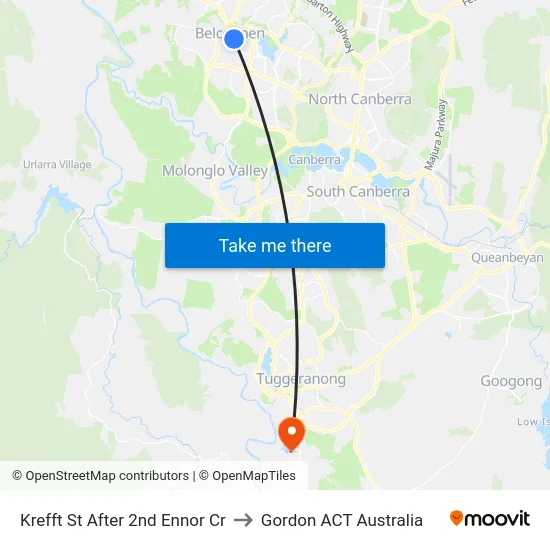 Krefft St After 2nd Ennor Cr to Gordon ACT Australia map