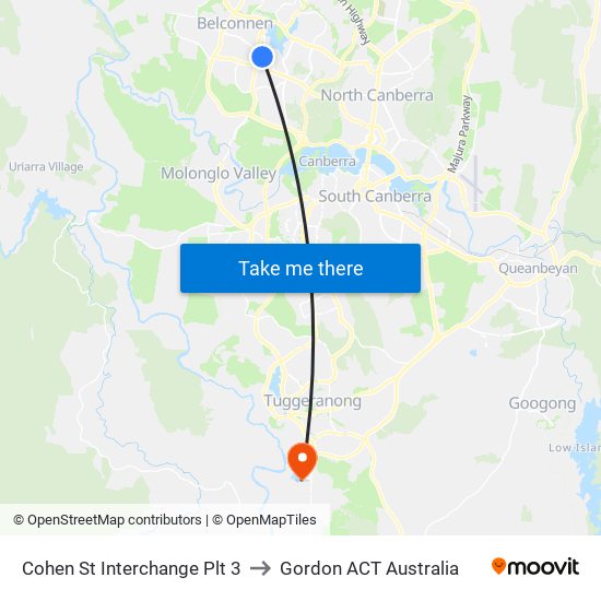Cohen St Interchange Plt 3 to Gordon ACT Australia map