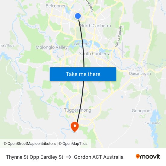 Thynne St Opp Eardley St to Gordon ACT Australia map