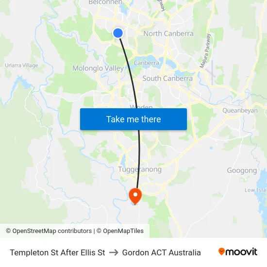Templeton St After Ellis St to Gordon ACT Australia map