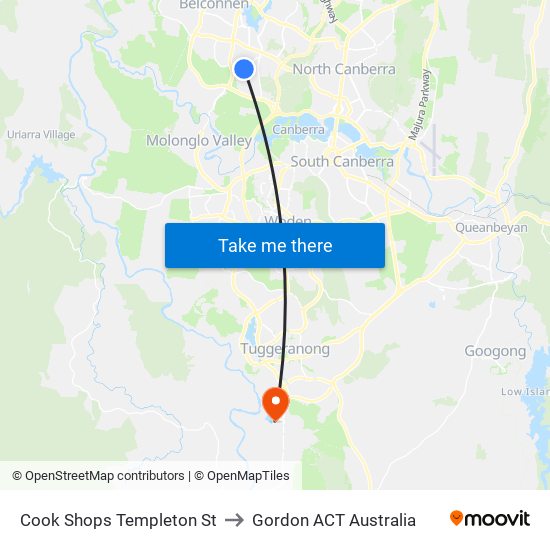 Cook Shops Templeton St to Gordon ACT Australia map