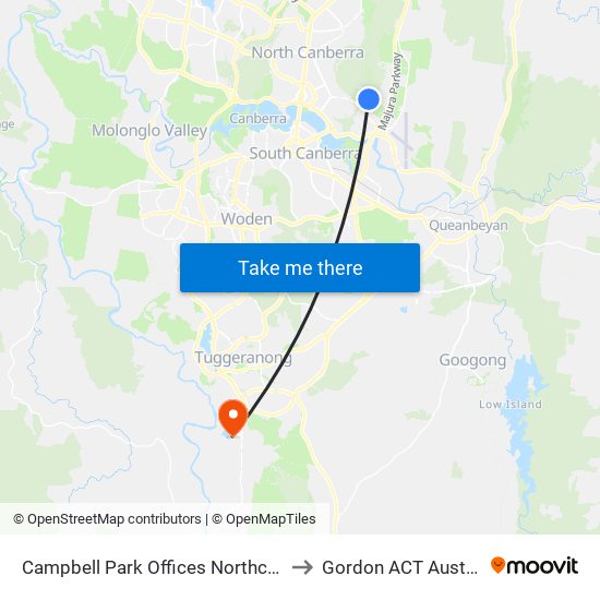 Campbell Park Offices Northcott Dr to Gordon ACT Australia map