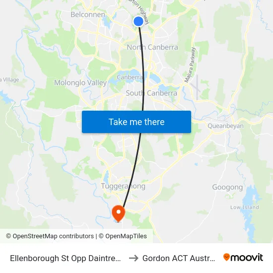 Ellenborough St Opp Daintree Cr to Gordon ACT Australia map