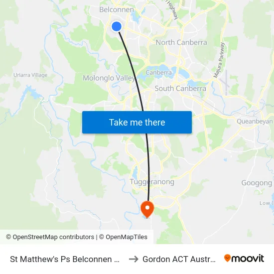 St Matthew's Ps Belconnen Way to Gordon ACT Australia map