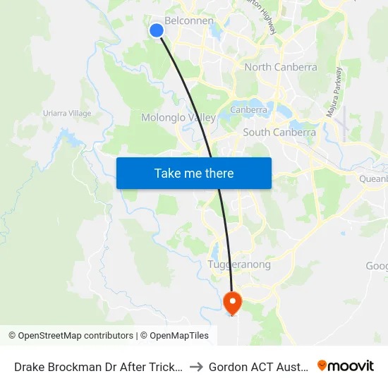 Drake Brockman Dr After Trickett St to Gordon ACT Australia map