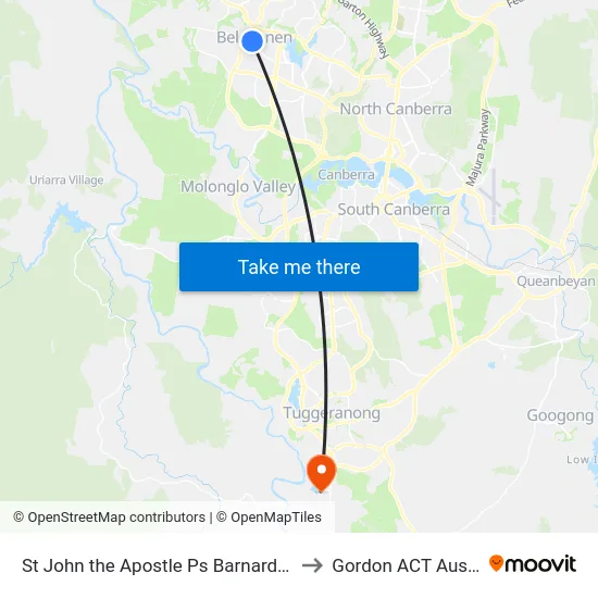 St John the Apostle Ps Barnard Cct Sso to Gordon ACT Australia map