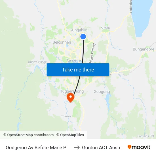 Oodgeroo Av Before Marie Pitt St to Gordon ACT Australia map