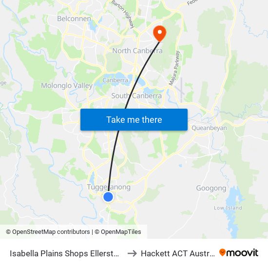 Isabella Plains Shops Ellerston Av to Hackett ACT Australia map