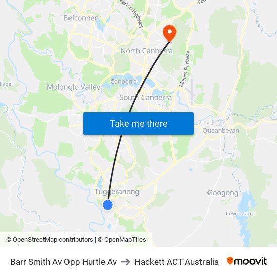 Barr Smith Av Opp Hurtle Av to Hackett ACT Australia map