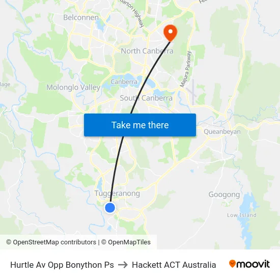 Hurtle Av Opp Bonython Ps to Hackett ACT Australia map
