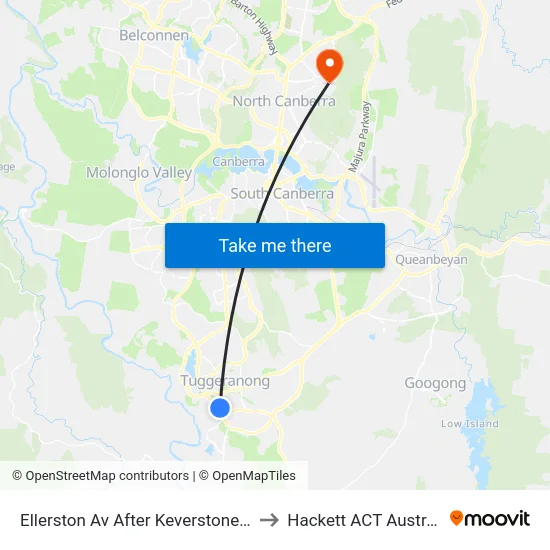 Ellerston Av After Keverstone Cct to Hackett ACT Australia map