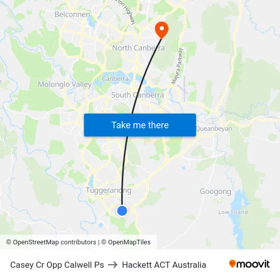Casey Cr Opp Calwell Ps to Hackett ACT Australia map
