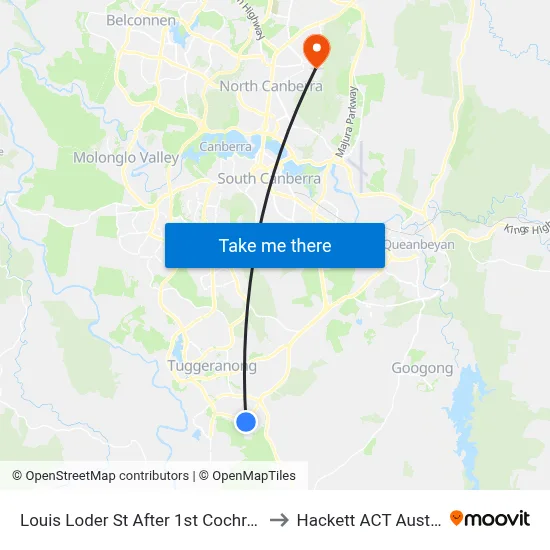 Louis Loder St After 1st Cochrane Cr to Hackett ACT Australia map