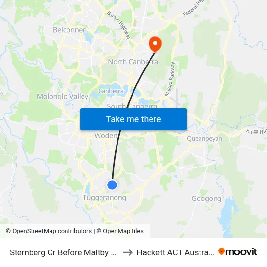 Sternberg Cr Before Maltby Cct to Hackett ACT Australia map
