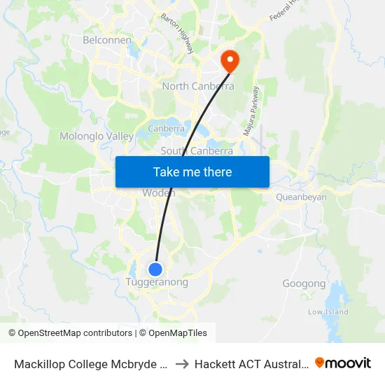 Mackillop College Mcbryde Cr to Hackett ACT Australia map