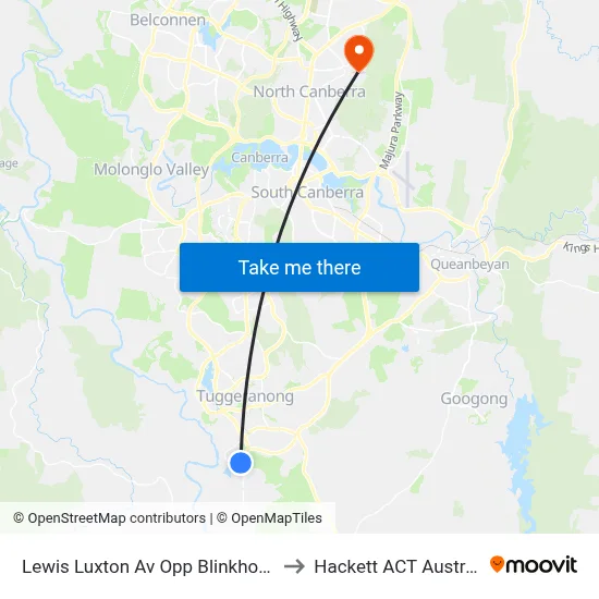 Lewis Luxton Av Opp Blinkhorn Pl to Hackett ACT Australia map